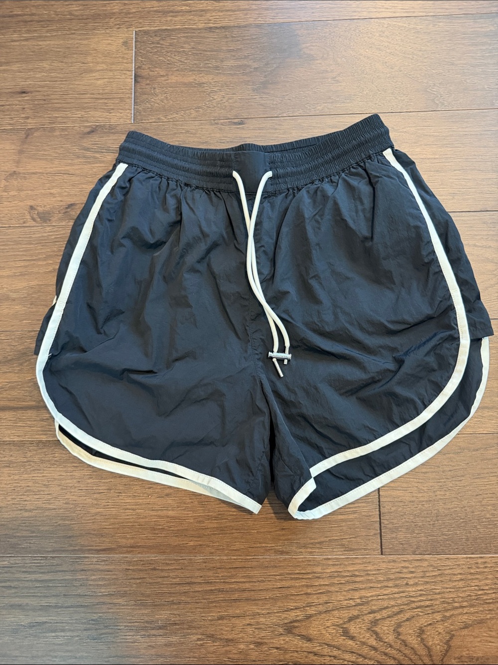 Varley Black Athletic Running Shorts with White Trim